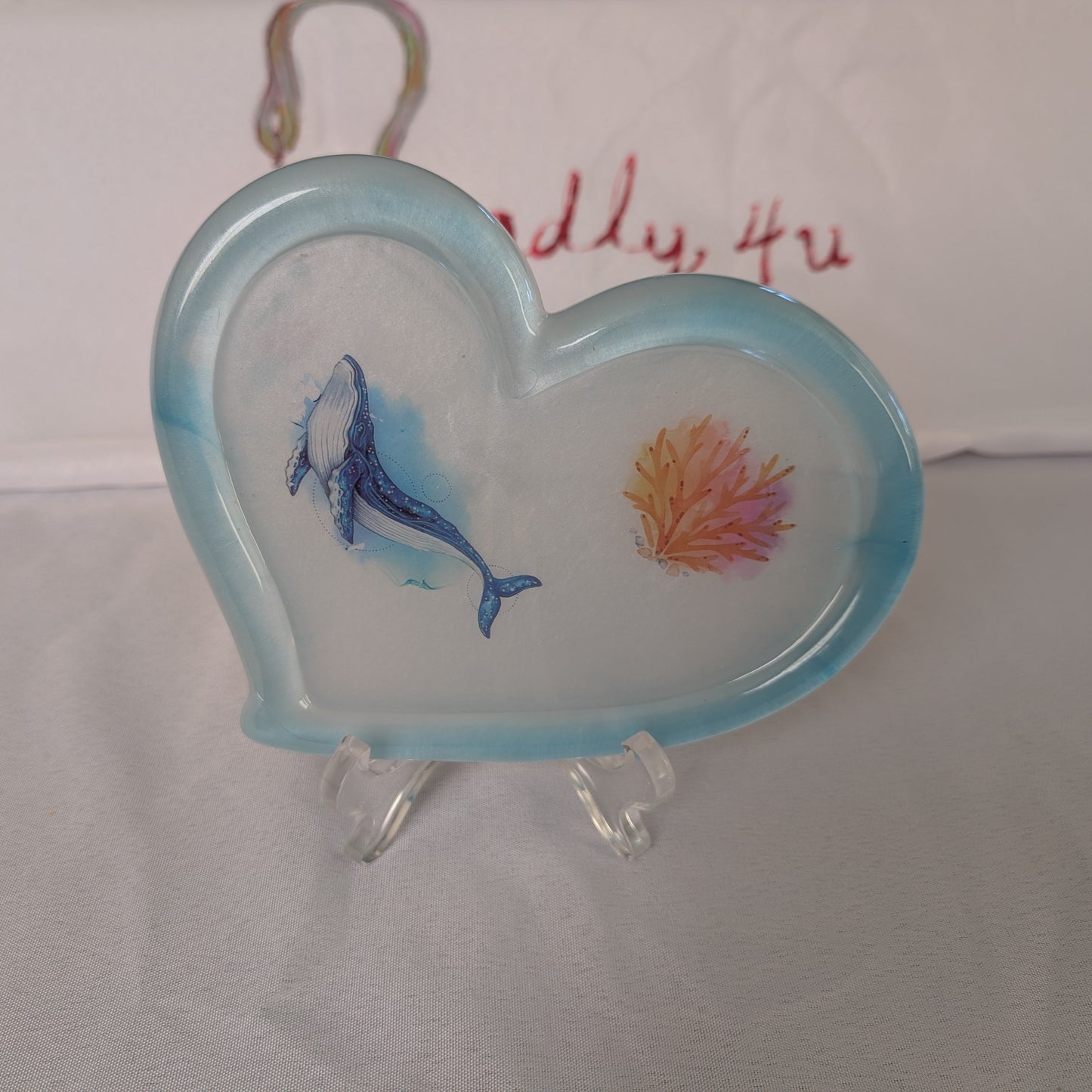 Large irregular resin heart tray