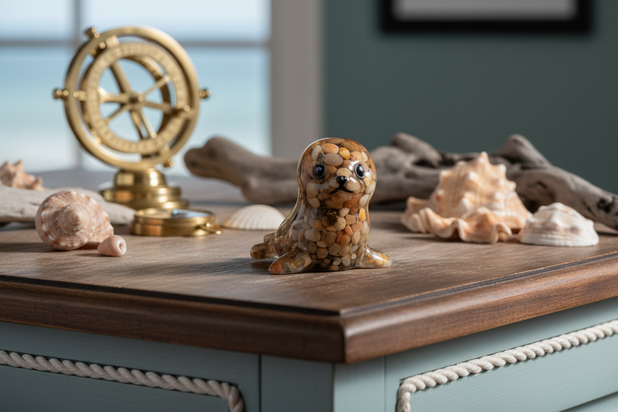 Transform your home into a cozy sanctuary with our Knickknack - Resin Seal. Made from high-quality resin, this unique seal figurine adds a touch of charm and elegance to any space. Its intricate design and durable material make it a lasting addition to your decor. Elevate your space with our Knickknack - Resin Seal today!