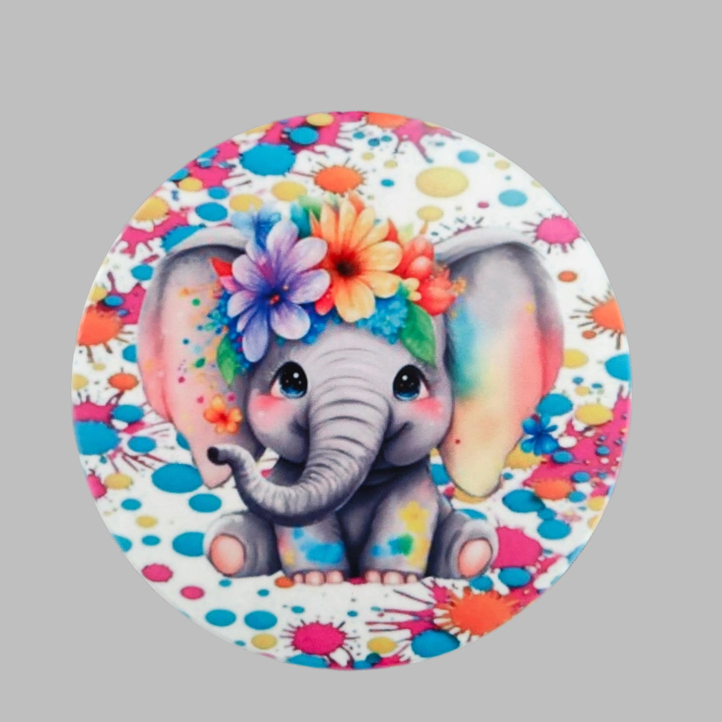 Protect your surfaces with this beautiful round ceramic coaster featuring a majestic elephant image. Made with high-quality materials, it adds a touch of elegance to any room while keeping your tables and counter tops scratch-free. A must-have for any elephant lover!