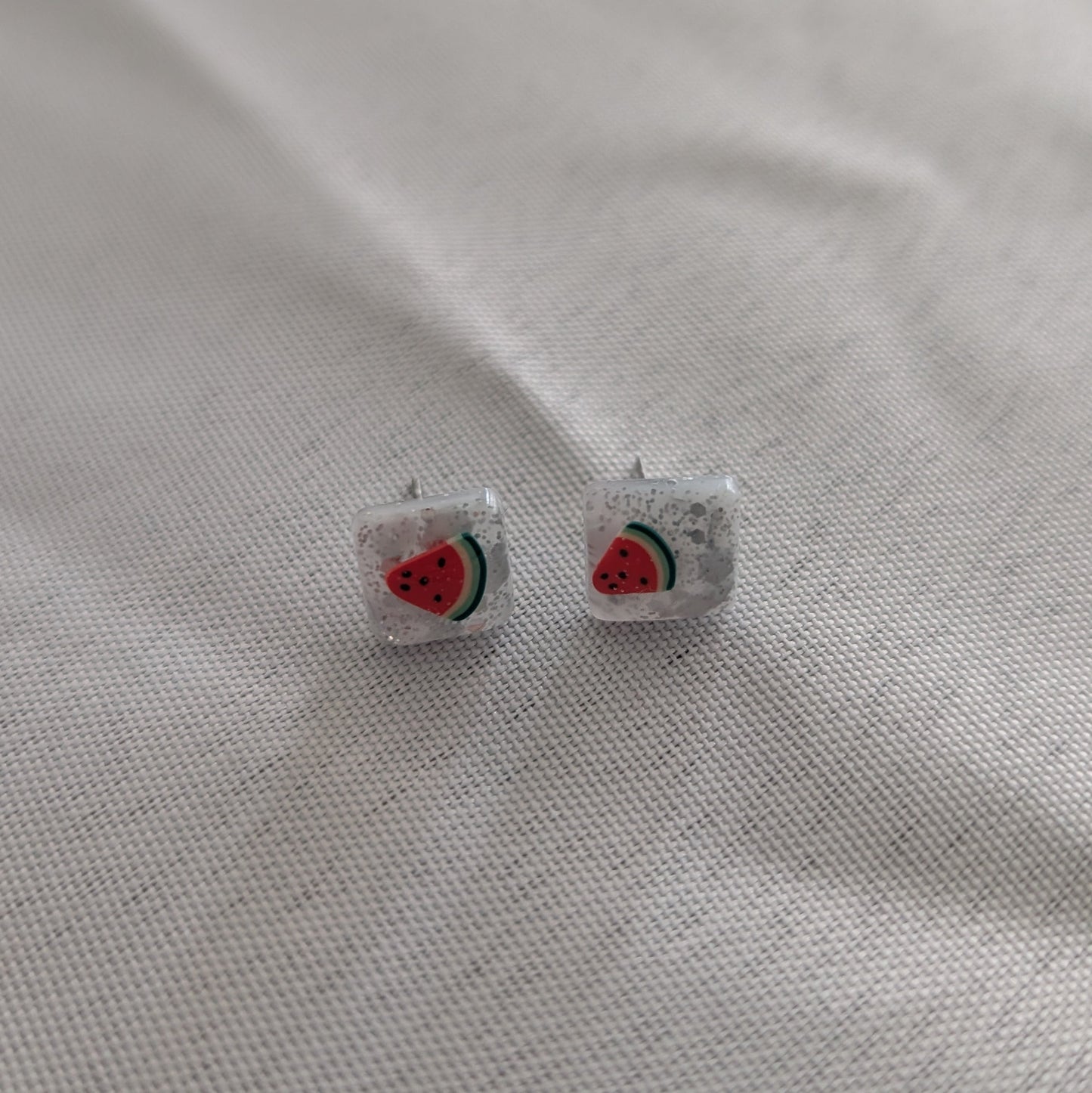 Earrings - Watermelon Resin studs