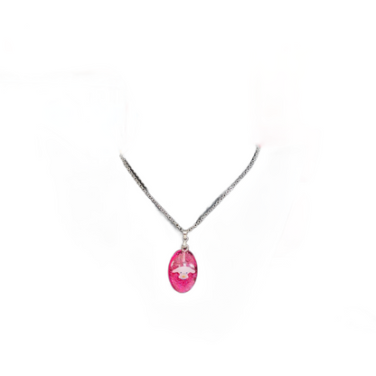 Necklace - 15.75 inches stainless steel link cable chain with resin Cinnamoroll character pendant
