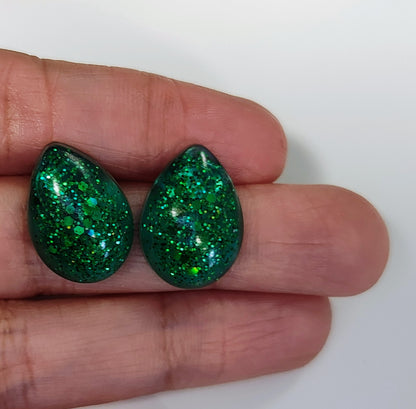 Earrings - Small resin teardrop on post