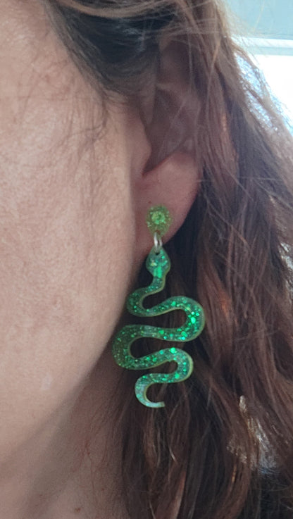 Earrings - Resin snake on post