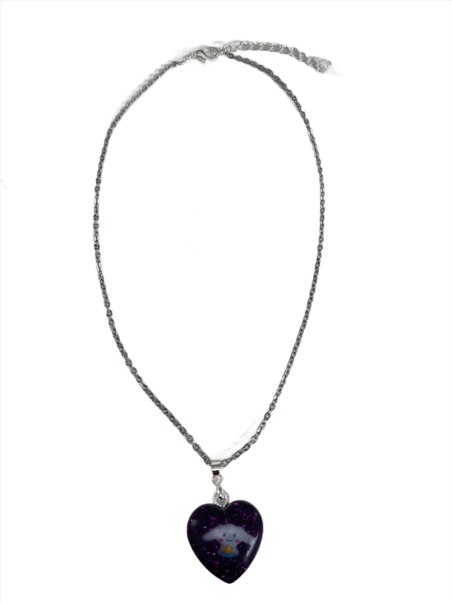 Necklace - 15.75 inches stainless steel link cable chain with resin Cinnamoroll character pendant