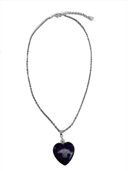 Necklace - 15.75 inches stainless steel link cable chain with resin Cinnamoroll character pendant