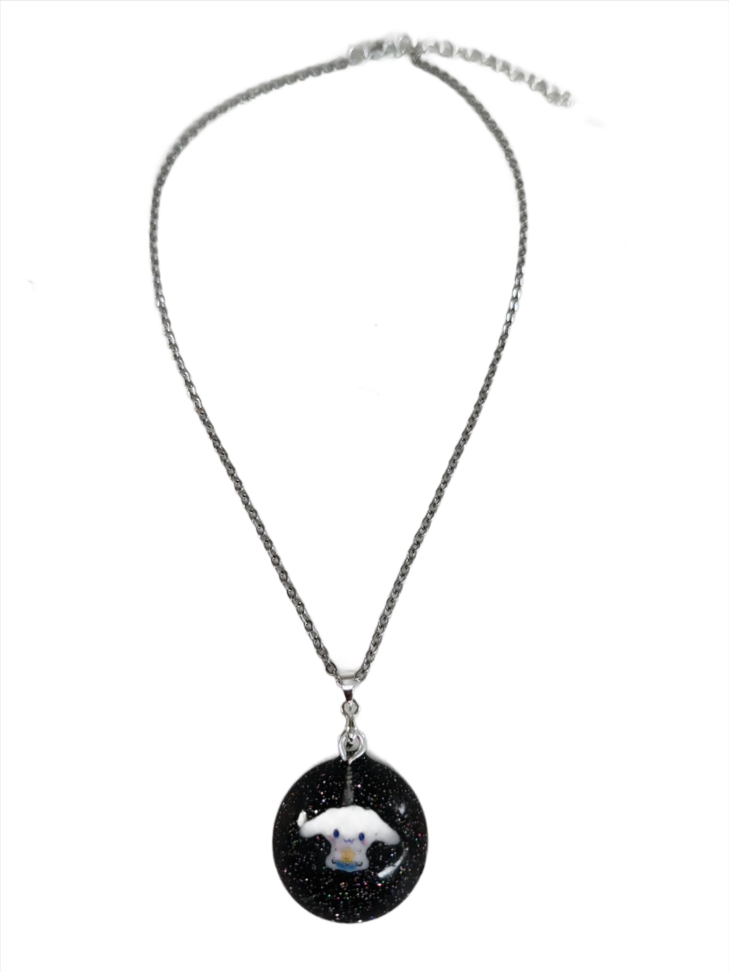 Necklace - 15.75 inches stainless steel link cable chain with resin Cinnamoroll character pendant