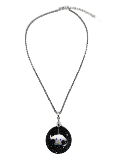 Necklace - 15.75 inches stainless steel link cable chain with resin Cinnamoroll character pendant