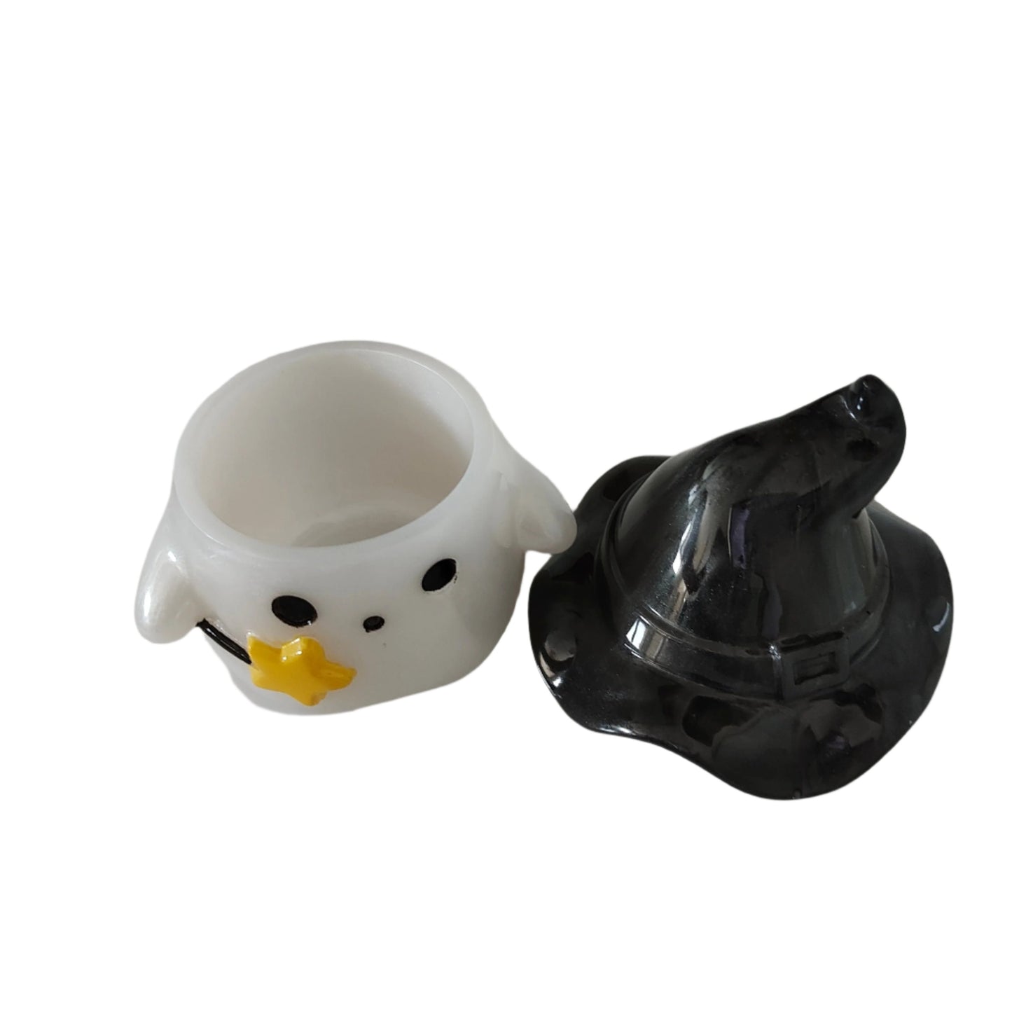 Knickknack - Resin ghost trinket with hat lid