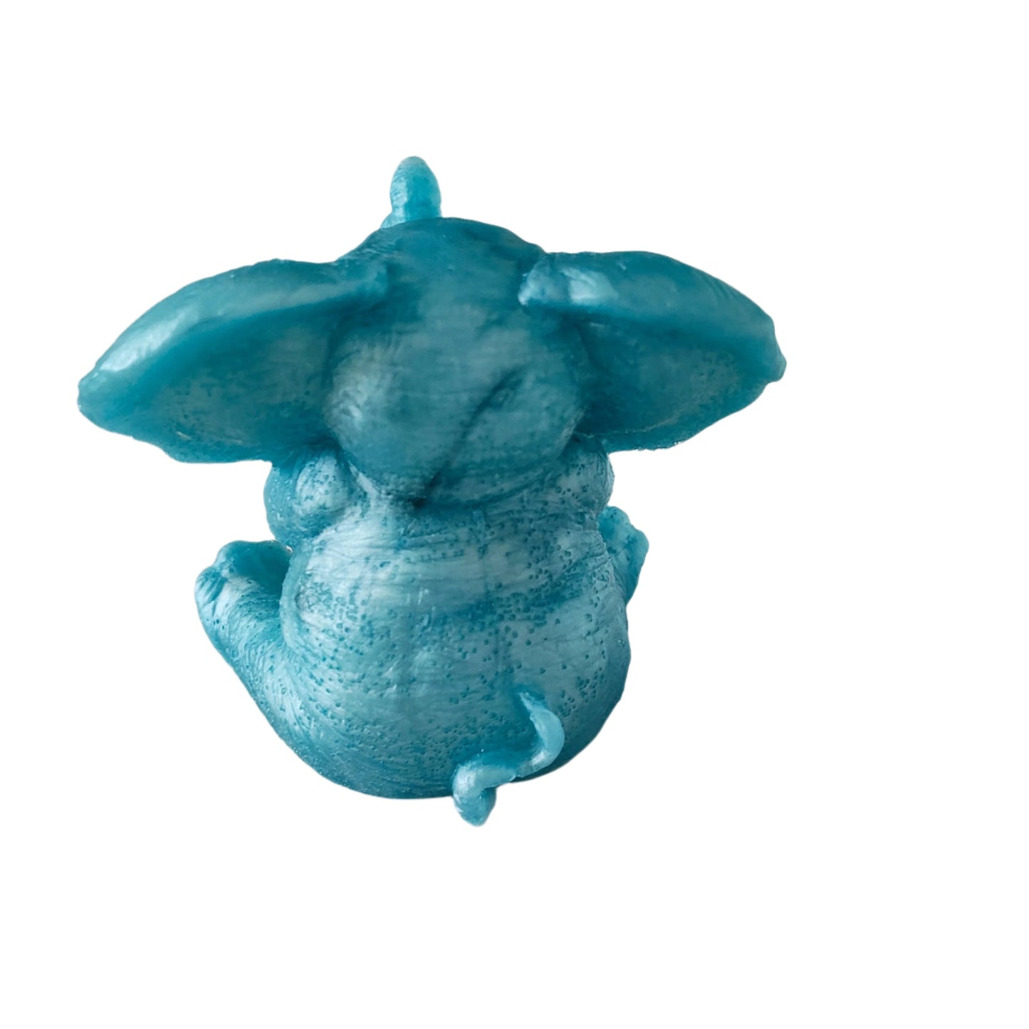 Handmade Blue Resin Elephant Trinket – See, Hear, or Say No Evil