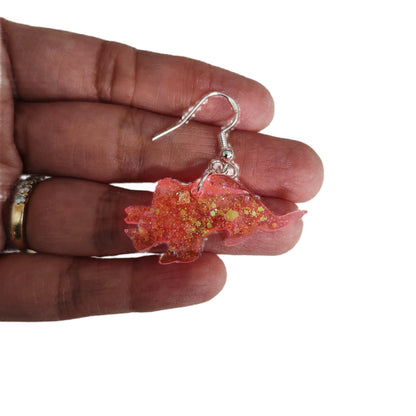 Earrings - Resin dinosaur on hook