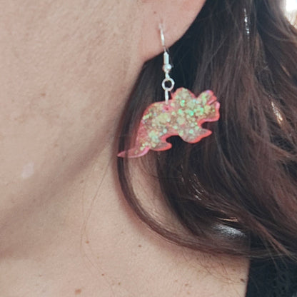 Earrings - Resin dinosaur on hook