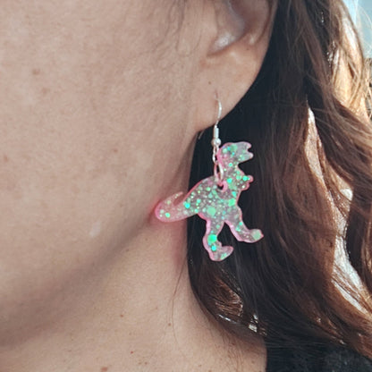 Earrings - Resin dinosaur on hook