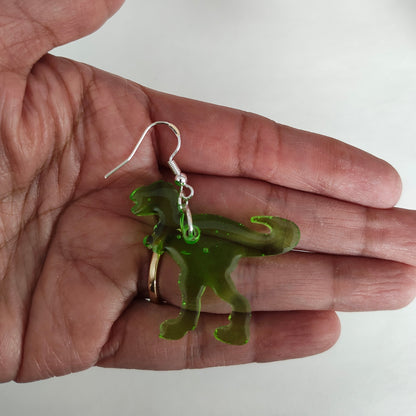 Earrings - Resin dinosaur on hook