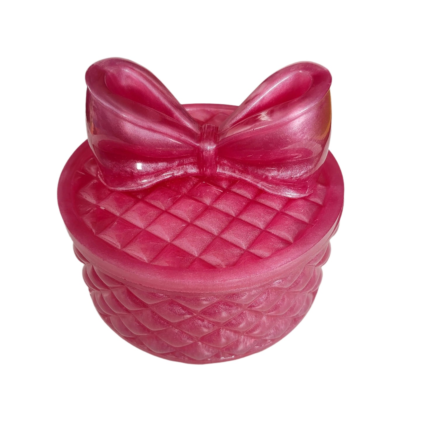 Knickknack - Resin round trinket box with bow lid