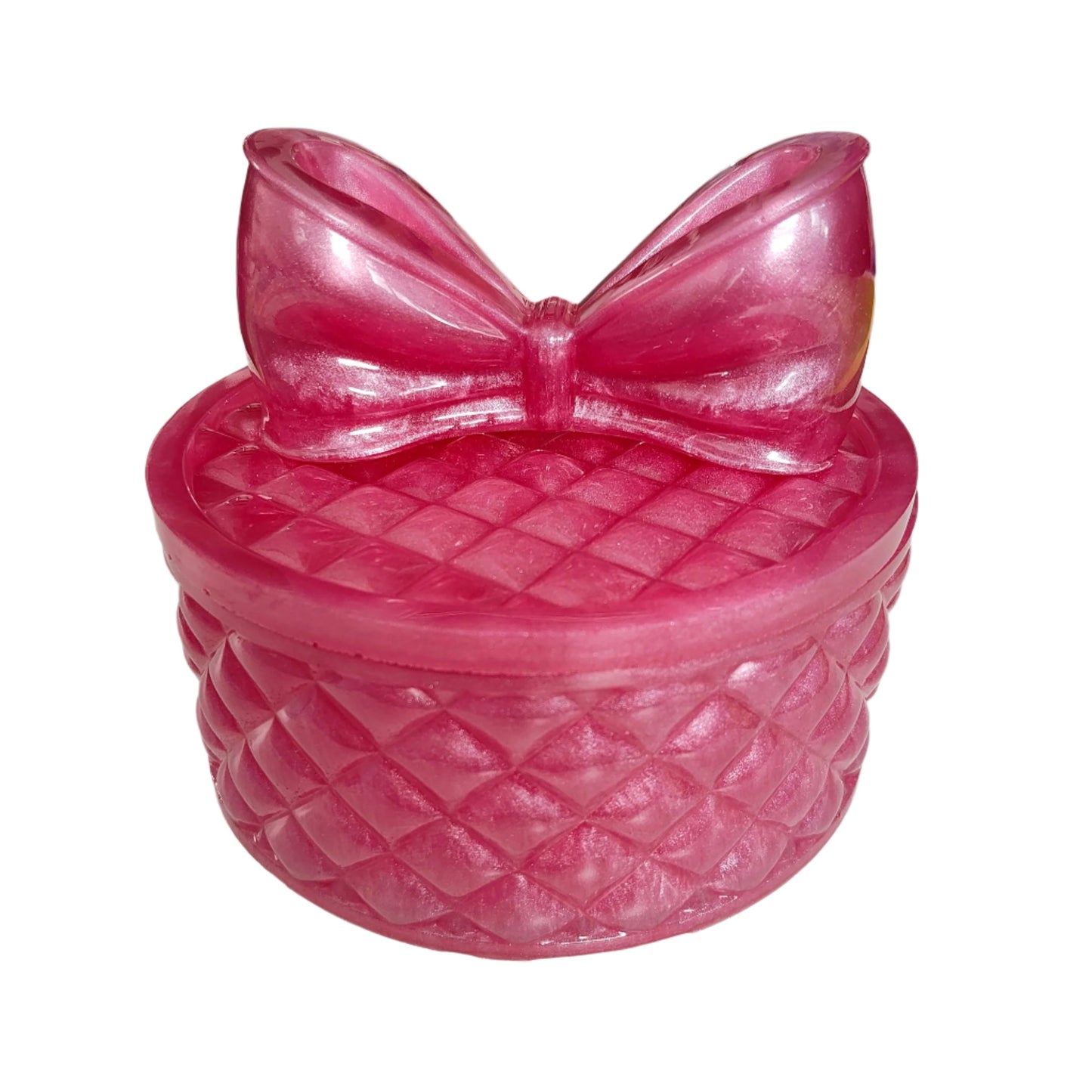 Knickknack - Resin round trinket box with bow lid