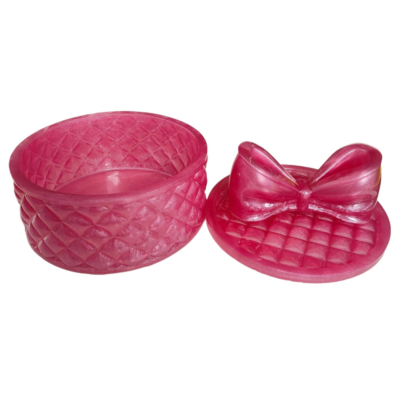 Knickknack - Resin round trinket box with bow lid