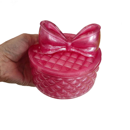 Knickknack - Resin round trinket box with bow lid