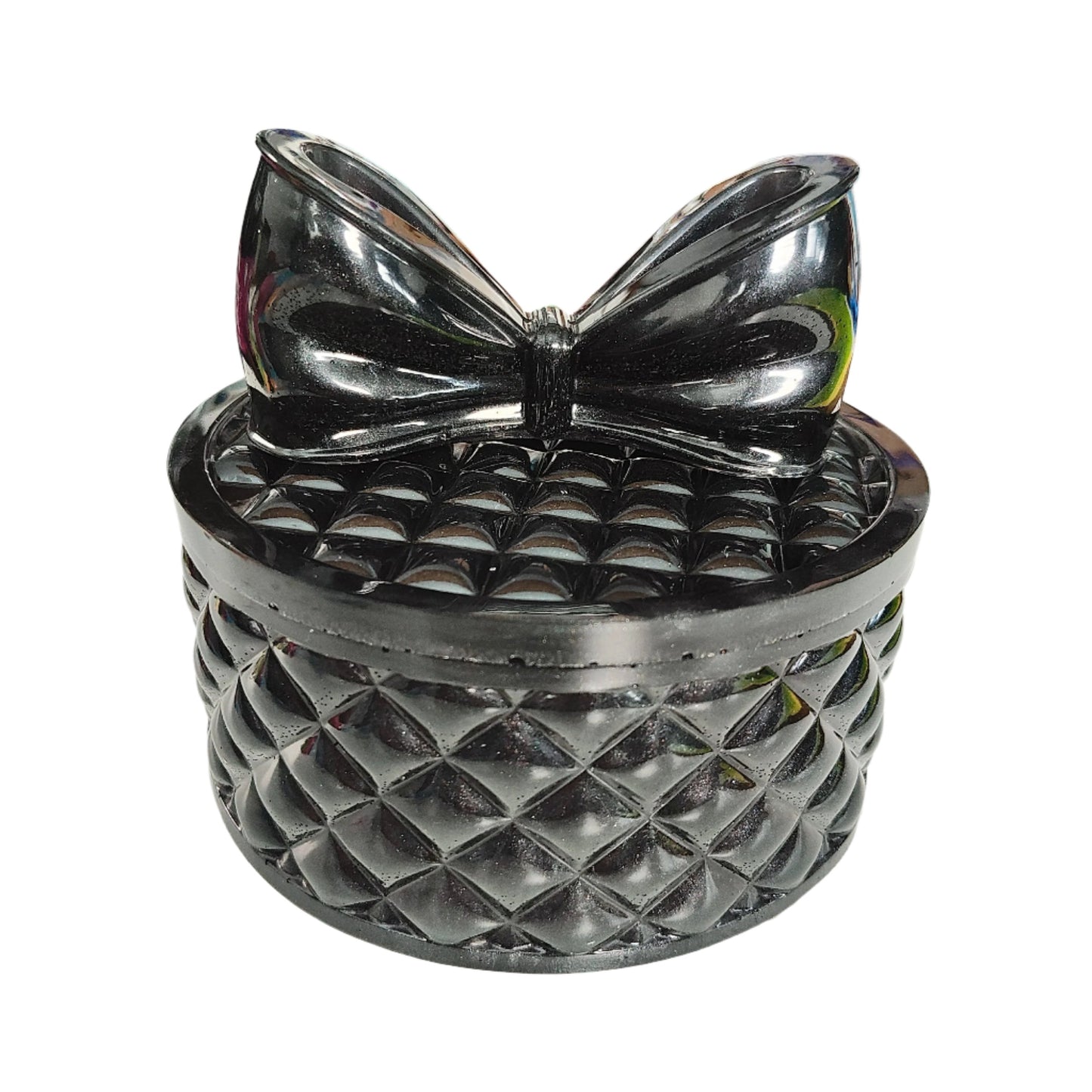 Knickknack - Resin round trinket box with bow lid