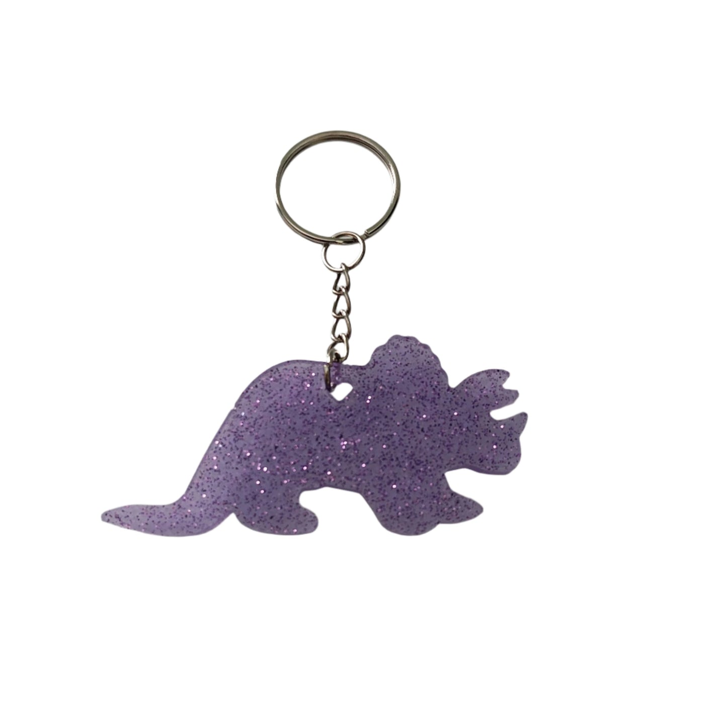 Keychain - Triceratops resin dinosaur