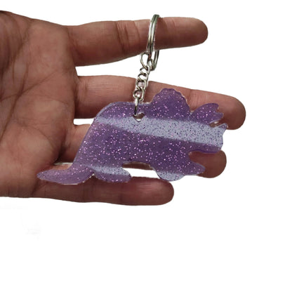 Keychain - Triceratops resin dinosaur