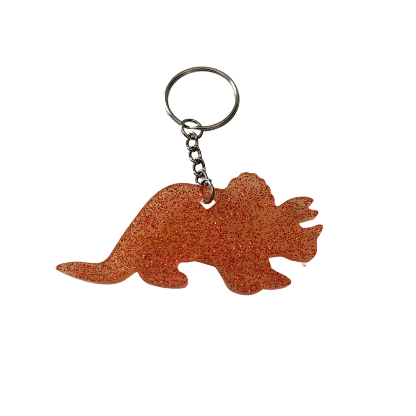 Keychain - Triceratops resin dinosaur