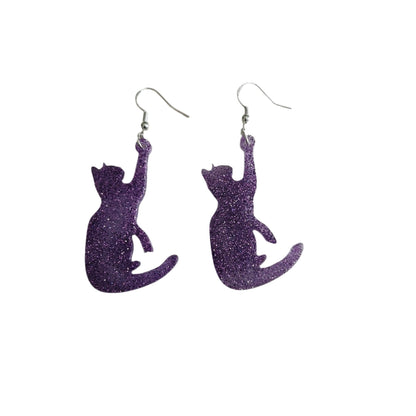 Earrings - Resin cat on hook