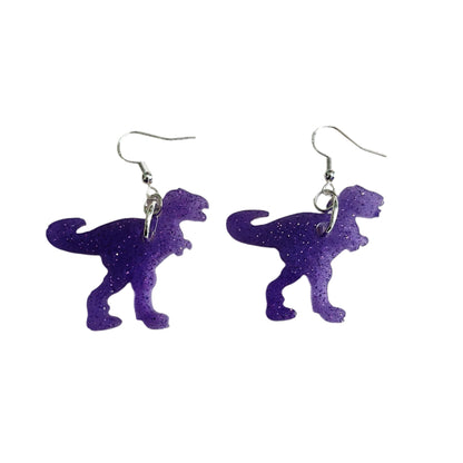 Earrings - Resin dinosaur on hook