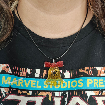 Necklace - 18 inches 0.5 mm black polyester cord with resin holiday pendant