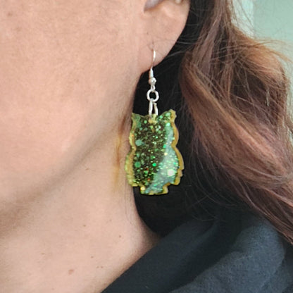 Earrings - Resin owl on hook