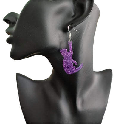 Earrings - Resin cat on hook