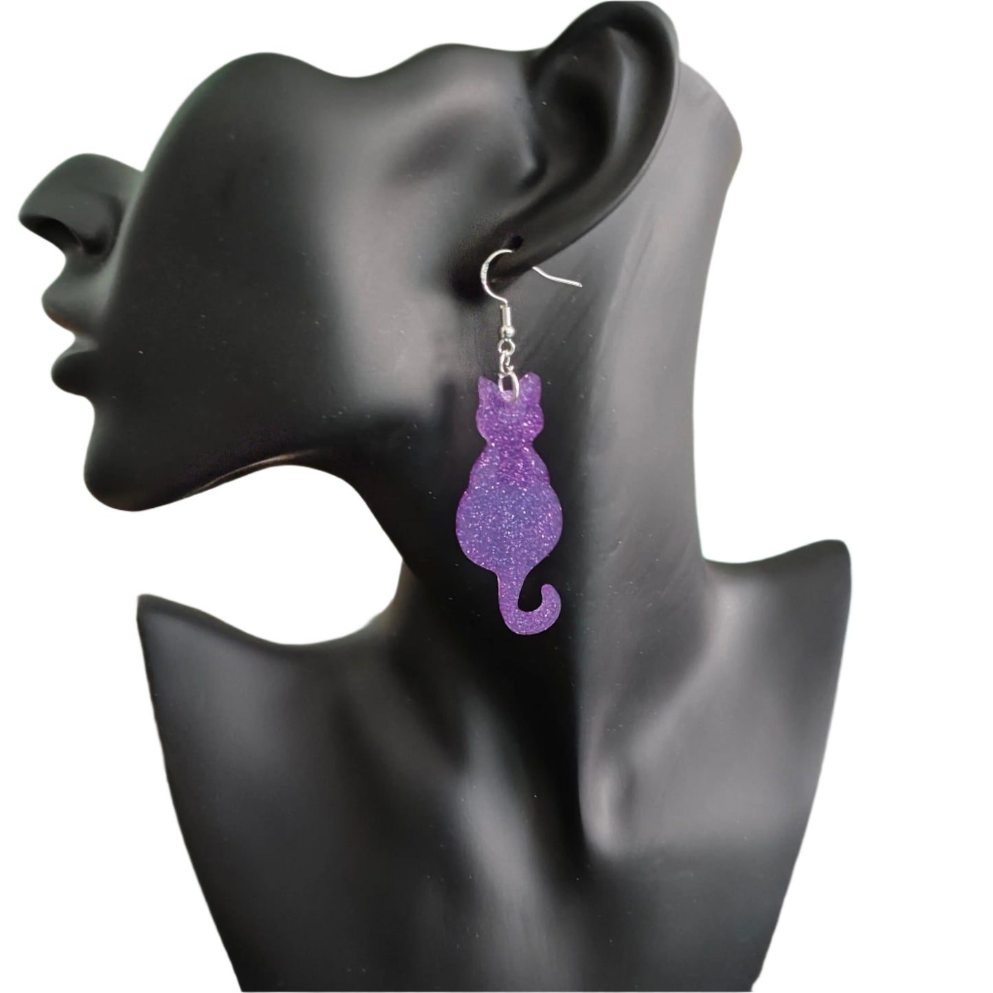 Earrings - Resin cat on hook