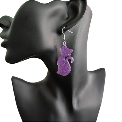 Earrings - Resin cat on hook