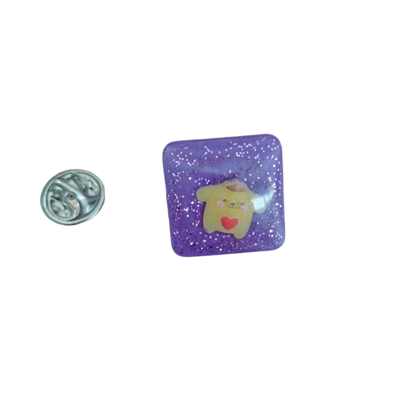 Pin - 3D Pomppompurin resin pin with silver butterfly clutch