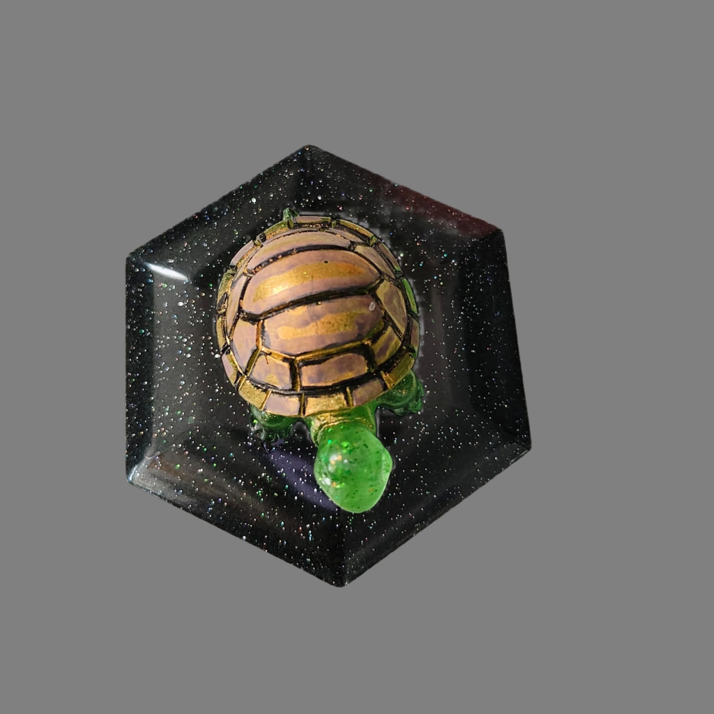 Knickknack - Resin hexagon trinket box with turtle lid