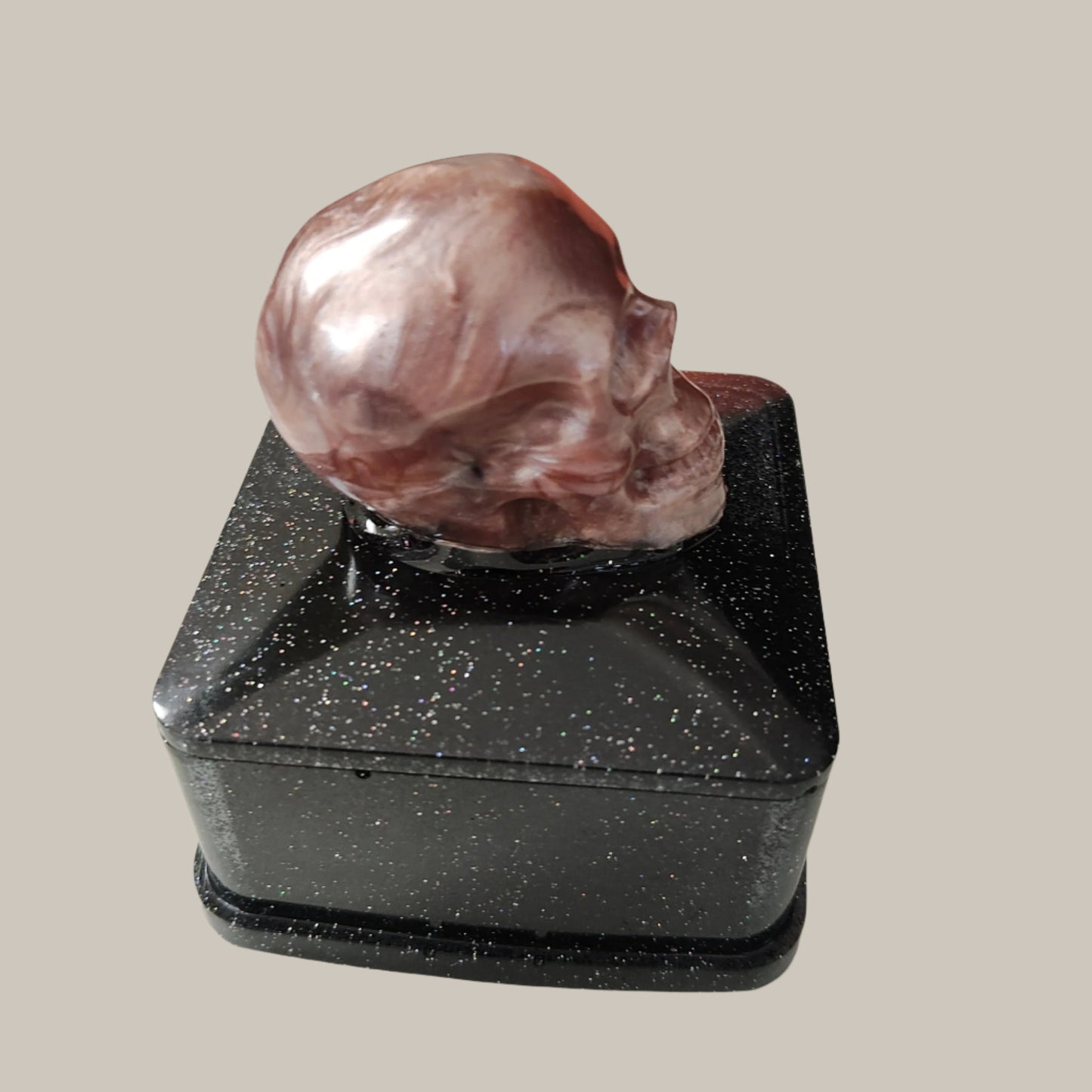 Knickknack - Resin square trinket box with skull lid