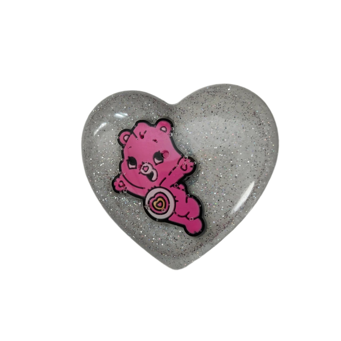 Pin - 3D care bear resin pin with silver butterfly clutch