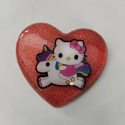 Pin - 3D hello kitty resin pin with silver butterfly clutch