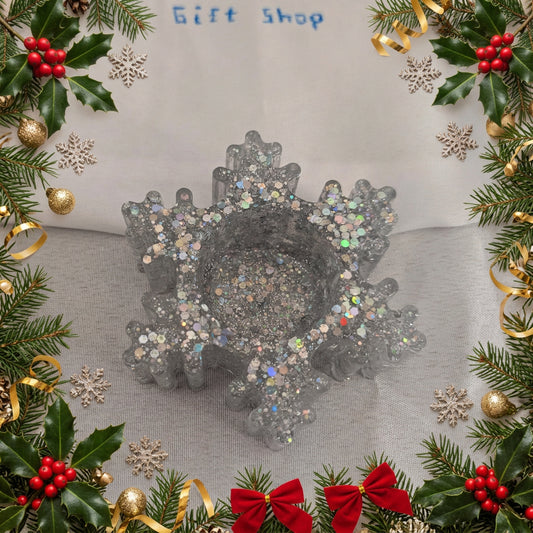 Knickknack - Resin Snowflake tea light/trinket holder