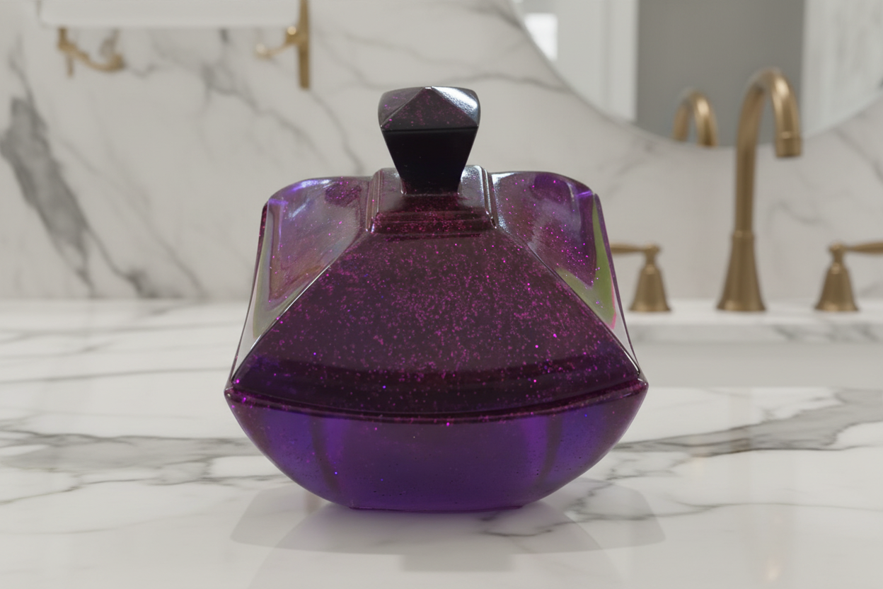 Add a touch of sophistication to your home with this exquisite resin trinket dish. Crafted with detail, its sleek lid and intricate design add a luxurious twist to any room. Perfect for your dresser top, this dish is the perfect way to keep your jewelry and other small items safe and organized.