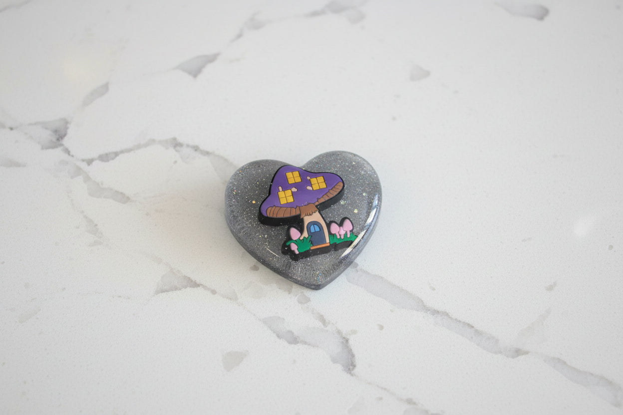 Magnet - Mushroom Resin Heart