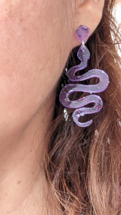 Earrings - Resin snake on post