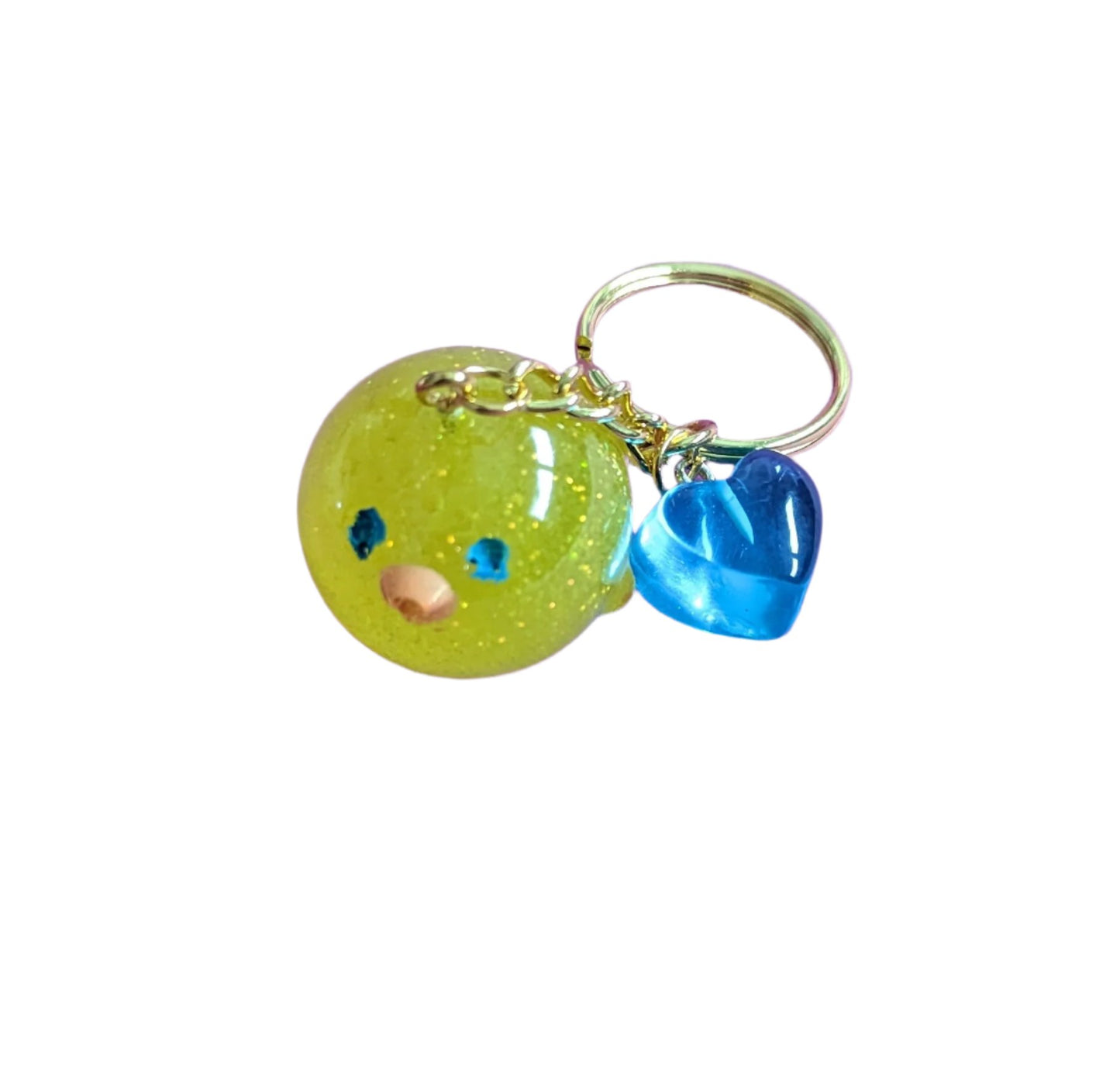 Keychain - Resin 3D chick with heart charm