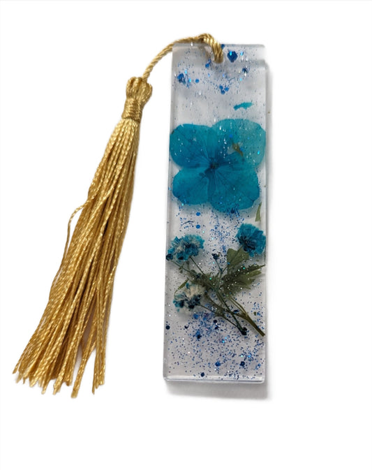 Bookmark - Resin short flower and tassel bookmark