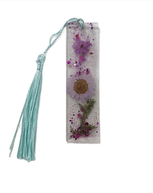 Bookmark - Resin long flower and tassel bookmark