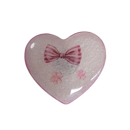 Pin - 3D resin heart pin with silver butterfly clutch