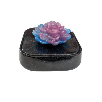 Knickknack - Large resin square jewelry box with flower lid