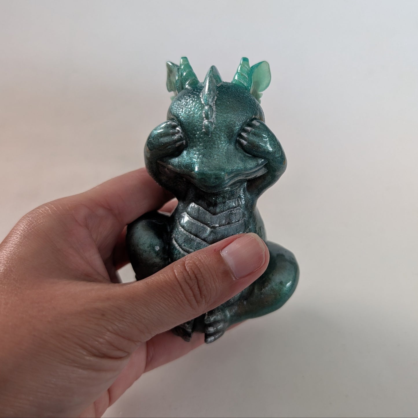 The Three Wise Dragons – Hand-Painted Metallic Resin Art