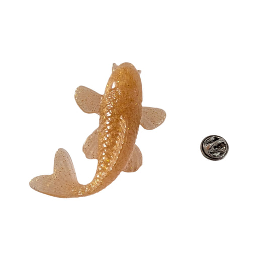 Pin - 3D fish resin pin with silver butterfly clutch