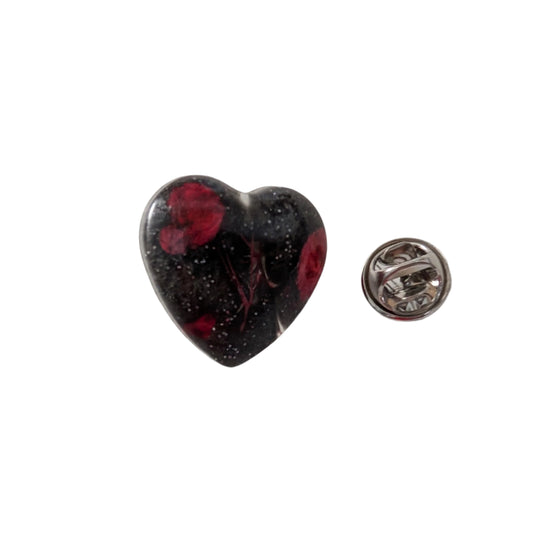 Pin - 3D dried flower resin pin with silver butterfly clutch