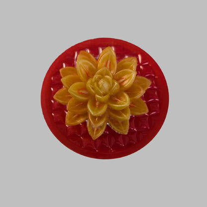 Knickknack - Resin round trinket box with flower lid